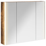 Bathroom Mirror Cabinet Smoked Oak 83.5 x 15.5 x 70 cm 889267