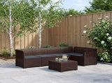 5-Seater Garden Sofa with Cushions Rattan Look PP Brown 3444041