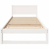 Bed Frame with Headboard White 80 x 200 cm Solid Pine Wood 873293