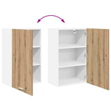 Hanging Cabinet with Door Artisan Oak and White 50 x 31 x 80 cm 884273