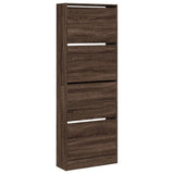 Shoe Cabinet Brown Oak 60x21x163.5 cm Engineered Wood 839909