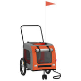 Pet Bike Trailer Orange and Grey Oxford Fabric and Iron 93851