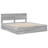 Bed Frame with Drawer Grey Sonoma 180 x 200 cm Engineer Wood 3407961