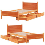 Bed Frame without Mattress Wax Brown 75x190 cm Small Single Solid Wood Pine 3309796