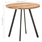 ZNTS Dining Table 80 cm Solid Acacia Wood 320485