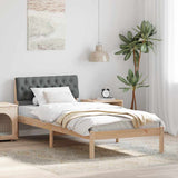 Bed frame Brown and dark grey 90 x 200 cm Solid pine wood 878635