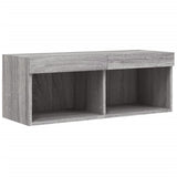 4 Piece TV Wall Units with LED Grey Sonoma Engineered Wood 3216666