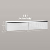 160cm High Gloss Floating TV Unit Stand for TVs up to 70", Wall Mounted TV Cabinet with Storage T3398P341274