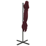 Cantilever Garden Parasol Bordeaux Red Aluminium, Polyester 312366