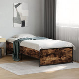 Bed Frame without Mattress Smoked Oak 75x190 cm Small Single 845253
