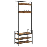 Coat Rack with Shelf Old Wood 75 x 34 x 184 cm Engineered wood 879957