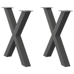 ZNTS Dining Table Legs X-Shaped 2 pcs Anthracite 80x cm Steel 4012982