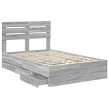 Bed Frame with Drawer Grey Sonoma 120 x 190 cm Engineer Wood 3411523