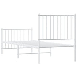 Metal Bed Frame without Mattress with Footboard White 80x200cm 350940