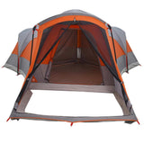 Family Tent Tunnel 8-Person Grey and Orange Waterproof 4009554