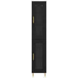 Highboard 2 pcs Black Oak Glass 3416198