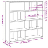 Book Cabinet/Room Divider Black Oak 105x24x102 cm 862422