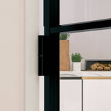 Interior Door Black 93x201.5 cm Tempered Glass&Aluminium 153660