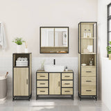 ZNTS 3 Piece Bathroom Furniture Set Sonoma Oak Engineered Wood 3301171