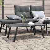 ZNTS Garden Coffee Table Black 90x45x35 cm Powder-coated Steel 4008106