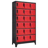 Locker Cabinet Anthracite and Red 90x40x180 cm Steel 339833