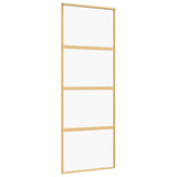 Sliding Door Gold 76x205 cm Clear ESG Glass and Aluminium 155178