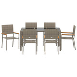 Garden Dining Set 7 pcs Grey Poly Rattan 3365394