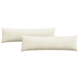 Sofa Pillows 2 pcs Cream 145 x 40 cm Corduroy Fabric 42013851