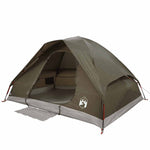 ZNTS Camping Tent Dome 4-Person Brown Waterproof 4009643