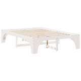 Bed Frame White 140 x 200 cm Solid Pine Wood 872987