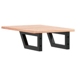 Basin Shelf Wall Mounted Steel and Solid Wood Oak 3302559