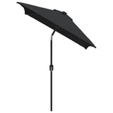 Garden Parasol with Metal Pole 300x200 cm Black 47128