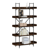 Bookcase 5-Tier Smoked Oak 100x33x180.5 cm Engineered Wood 837699