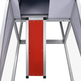 Chicken Coop with Runs and Nest Box Aluminium 41323