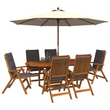 7-Piece Garden Dining Set Natural Solid Acacia Wood 3434489