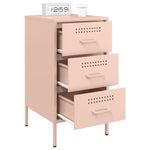 ZNTS Bedside Cabinets 2 pcs Pink 36x39x68 cm Steel 843081