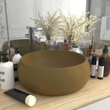 Luxury Wash Basin Round Matt Cream 40x15 cm Ceramic 147007