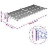 Door Canopy Grey and Transparent 239x90 cm Polycarbonate 153693