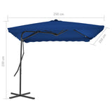 Garden Parasol with Steel Pole Blue 250x250x230 cm 312517