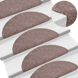 Stair Mats Self-adhesive 20 pcs 65x21x4 cm Light Brown Half Round Large 3365643