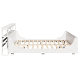 Bed Frame without Mattress White 200x200 cm Solid Wood Pine 3306448