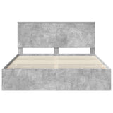 Storage Bed Concrete Grey 160 x 200 cm Engineered Wood 3411190