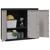 Outdoor Storage Cabinet Grey and Black 97x37x85 cm PP 364202