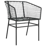 9 Piece Garden Dining Set Black Poly Rattan Glass 3334589
