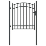 Fence Gate with Lock Grey 125 x 100 cm Powder-coated steel 42008973
