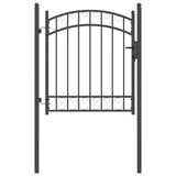 Fence Gate with Lock Grey 125 x 100 cm Powder-coated steel 42008973