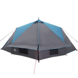 Teepee Tent 8-Person with Roof Blue and Grey 490 x 410 x 210 cm 42004069