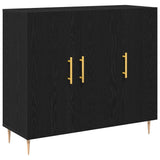 Sideboard Black Oak 90 x 34 x 80 cm Engineered Wood 869078