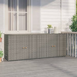 ZNTS Garden Storage Cabinet Grey 198x55.5x80 cm Poly Rattan 319871