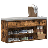 Shoe Bench Smoked Oak 102x30.5x45 cm Engineered Wood 859140